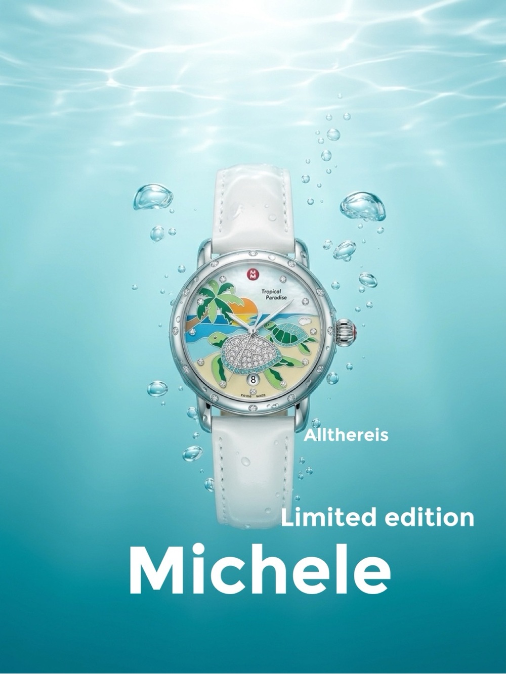MICHELE LIMITED EDITION QUARTZ WATCH TROPICAL PARADISE